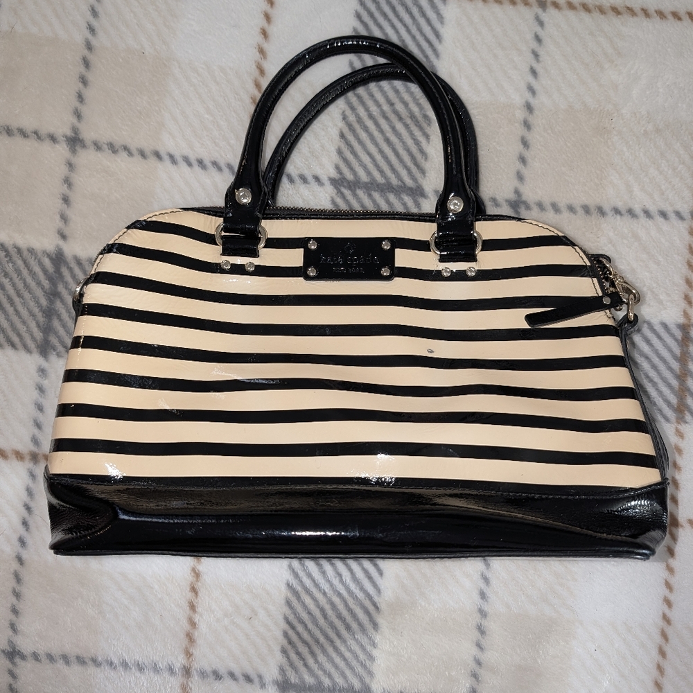 Striped Black and Cream Women's Bag